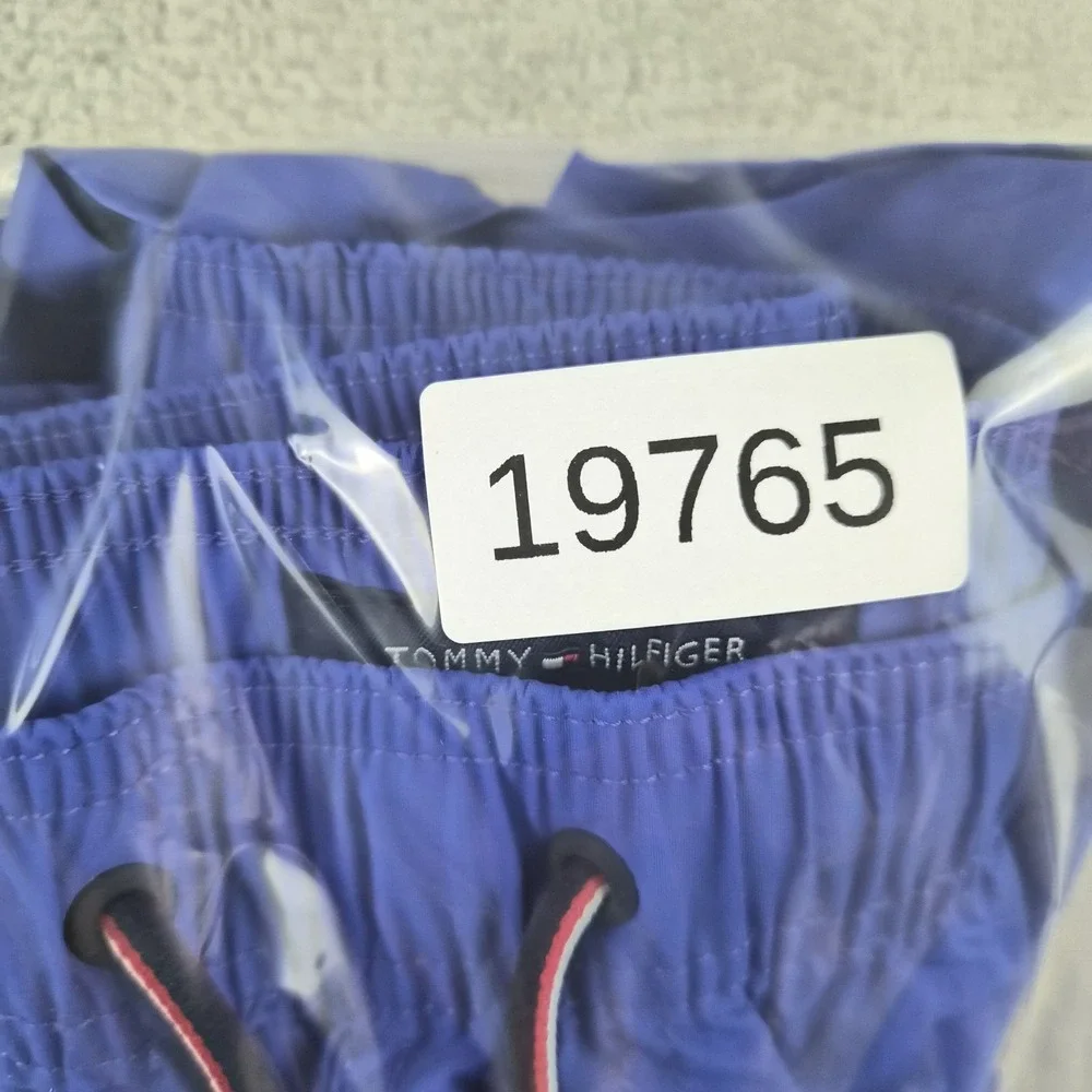 Tommy Hilfiger Swim Trunks Mens Medium Blue Drawstring‎ Mesh Lined Beach NWOT